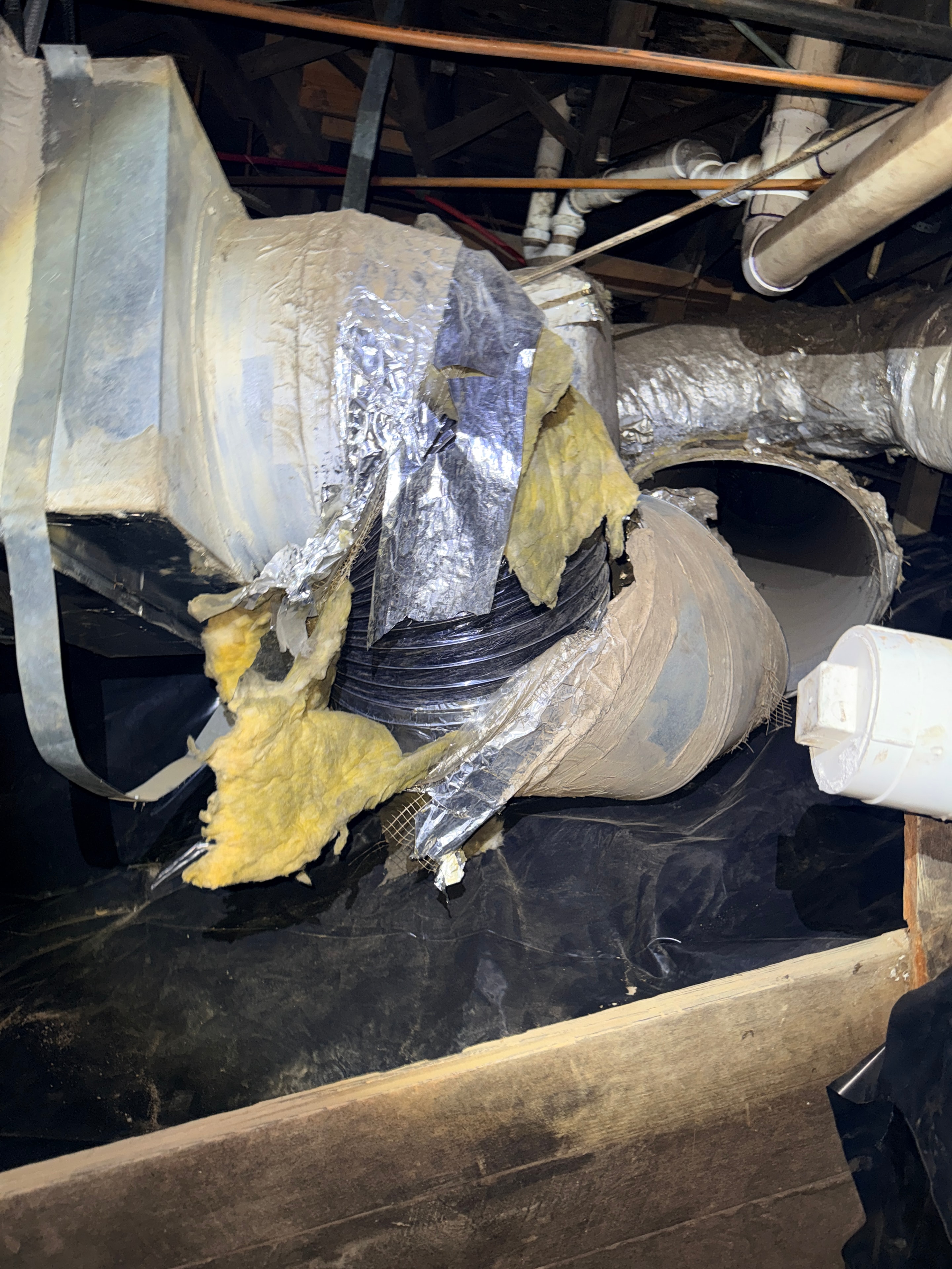 Residential air handler installation work